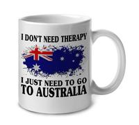 No Necesito Terapia, Solo Necesito Ir A Australia Taza Con Asa Taza De Café Divertido Tazas De Desayuno Para Hogar Bebidas Frías Y Calientes Leche Espresso 330Ml