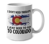 No Necesito Terapia, Solo Necesito Ir A Colorado. Mug Con Asa Taza Chic Taza De Café Para Oficina Leche Cappuccino Té 330Ml