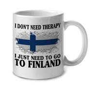 No Necesito Terapia, Solo Necesito Ir A Finlandia Tazas De Cerámica Único Taza Divertido Mug Para Escuela Hogar Oficina Leche 330Ml