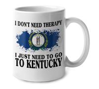 No Necesito Terapia, Solo Necesito Ir A Kentucky Tazas De Cerámica Chic Tazas De Desayuno Con Asa Taza De Café Para Leche Cacao Té Hogar 330Ml