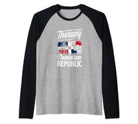 No Necesito Terapia Solo Necesito IR a República Dominicana Camiseta Manga Raglan