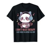 No Necesito Terapia Solo Necesito K-Pop Panda Camiseta