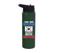 No necesito terapia Solo necesito ver K-Drama coreano Stainless Steel Insulated Water Bottle