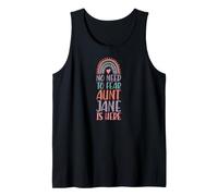 No Need To Fear Aunt Jane Is Here Nombre Rainbow Auntie Camiseta sin Mangas