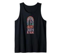 No Need To Fear Aunt Judy Is Here Nombre Rainbow Auntie Camiseta sin Mangas