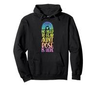 No Need To Fear Aunt Rose Is Here Nombre Rainbow Auntie Sudadera con Capucha