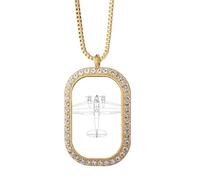 no/no Aircraft Line Weapon Art Deco - Collar con colgante de diamantes de cristal dorado