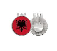 no/no Albania National Flag - Marcador de pelota de golf con clip magnético esmaltado