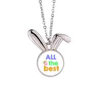 no/no All The Best Warm Heart Text Lithe Rabbit - Collar con colgante de conejo, joyería de regalo