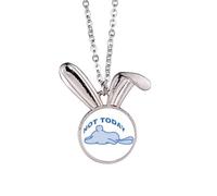 no/no Animal Lies Rest Art Deco - Collar con colgante de conejo de moda