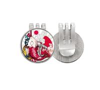 no/no Art Fish Koi Japan - Marcador de pelota de golf con clip magnético esmaltado
