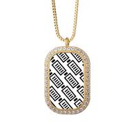 no/no Battery Endurance Energy Stamp Pattern Collar con colgante de diamante de cristal dorado