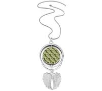 no/no Battery Endurance Energy Stamp Pattern Pendant Angel Wings Collar giratorio joyería, Medium