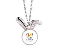 no/no Be Proud Of Who You Are Art Deco - Collar con colgante de conejo de moda
