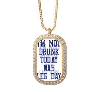 no/no Beber Sports - Collar con colgante de diamantes de cristal dorado