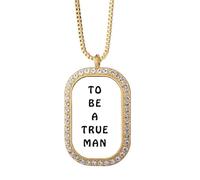 no/no Become True Man Love Future - Collar con colgante de diamantes de cristal dorado