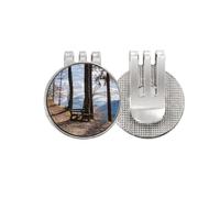 no/no Bench ry Science Nature Scenery - Marcador de pelota de golf con clip magnético esmaltado