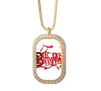 no/no Bermuda - Collar con colgante de cristal de diamante y manchas de sangre, color dorado