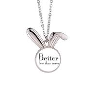 no/no Better Late Than Never Art Deco - Collar con colgante de conejo de moda