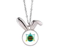 no/no Black Freedom Igualdad Art Deco - Collar con colgante de conejo de moda