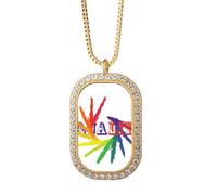 no/no Bloong Diferenciación Identidad Rainbow Igualdad Collar Colgante Diamante Cristal Oro Joyería