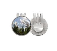 no/no Blue Clouds White Art Deco Fashion - Marcador de pelota de golf con clip magnético esmaltado