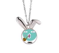 no/no Blue Emotion Chill Smoke - Collar con colgante de conejo y gato