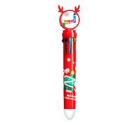 no/no Bolígrafo multicolor con diseño de mapa de jerarquía y flores, diseño de árbol de Navidad, Papá Noel