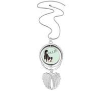 no/no Border Collie Farm Pet Art Deco - Collar giratorio con alas de ángel, Medium