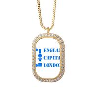 no/no Britain Capital London Art Deco - Collar con colgante de diamantes de cristal dorado