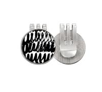 no/no Brushwork - Marcador de pelota de golf con textura curva Art Deco y clip magnético para gorra, esmalte
