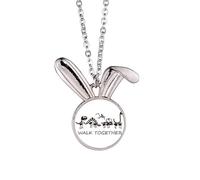 no/no bs walk friends art deco - Collar con colgante de conejo, joyería de animales