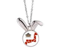no/no Building Tokyo - Collar con colgante de conejo de baño con símbolo japonés de conejo, joyería de regalo