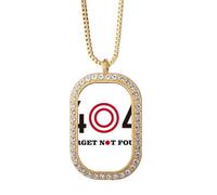 no/no Bull Eye Miss Target Aim Art Deco - Collar con colgante de diamantes de cristal dorado