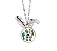no/no Cacti Are Cute Cactus Art Deco - Collar con colgante de conejo de moda