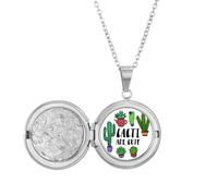 no/no Cacti Are Cute Cactus Art Deco - Collar con medallón de moda, joyería para regalo de cumpleaños