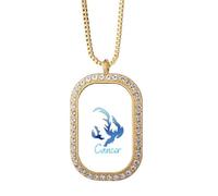 no/no Cancer Designs Icon Art Deco - Collar con colgante de diamantes de cristal dorado