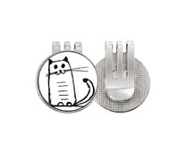 no/no Cat Sle Sit Black Line Art Deco - Marcador de pelota de golf con clip magnético esmaltado