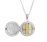 no/no Categoría Collar con medallón con texto de periódico, diseño de país, joyería para regalo de cumpleaños