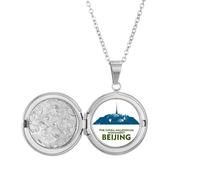 no/no Century Tourism Forum Beijing - Collar con medallón de China para guardar fotos, joyería de regalo de cumpleaños