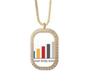 no/no Charts People - Collar con colgante de diamantes de cristal dorado