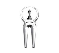 no/no Checkerboard King Black Word Chess Golf Divot Tool Herramienta de reparación de marcador de pelota de golf