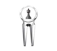 no/no Checkerboard King White Word Chess Golf Divot Tool Herramienta de reparación de marcador de pelota de golf