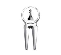 no/no Checkerboard Queen Black Word Chess Golf Divot Tool Herramienta de reparación de marcador de pelota de golf