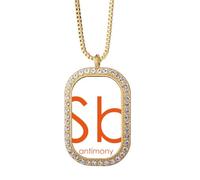 no/no Chestry Elements - Collar con colgante de cristal de diamante y cristal dorado