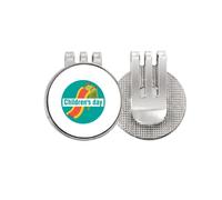 no/no Children Day Pure Happy Art Deco - Marcador de pelota de golf con clip magnético esmaltado