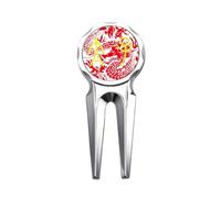 no/no China Ancient Emperor Son Dragon Pattern Golf Divot Tool Golf Ball Marker Repair Tool