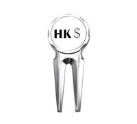 no/no China Hong Kong símbolo de moneda HKD Golf Divot herramienta herramienta de reparación de marcador de pelota de golf