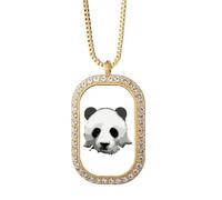 no/no China National Treasure - Collar con colgante con diseño de panda y diamantes de cristal dorado