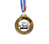 no/no Cinta para el primer lugar de la medalla del ganador del premio de oro con cita de pastel de feliz cumpleaños